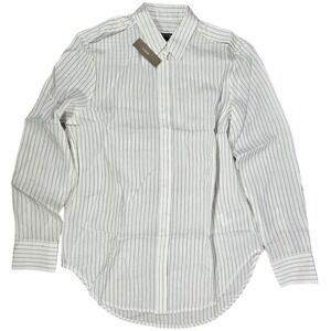 J. Crew White Pinstripe Button‎ Down Shirt Long Sleeve Business Casual Womens XS